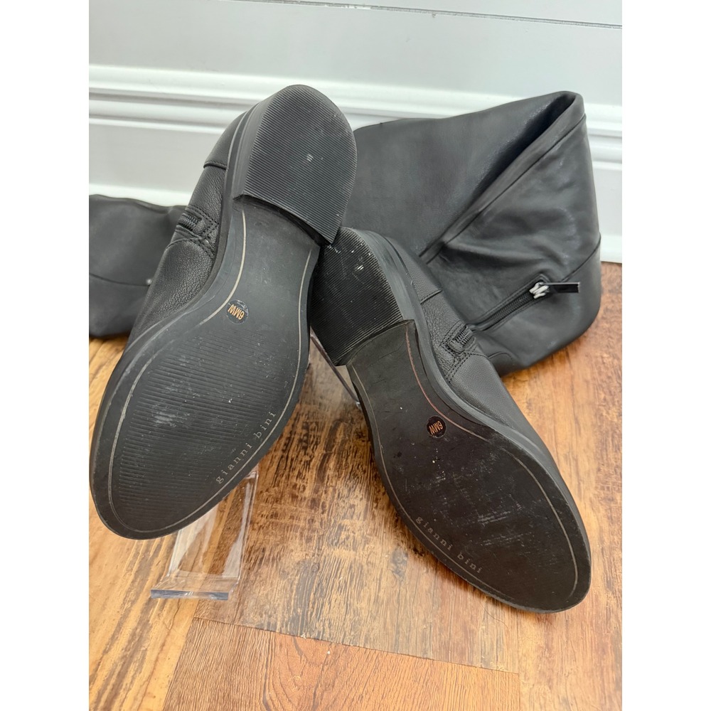 Gianni Bini Eldaa Embroidered Leather Riding Boots Black Size 6 - Picture 4 of 4